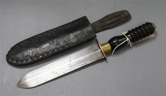 A British divers knife, circa 1930s, the blade stamped Siebe.Gorman & Co.,